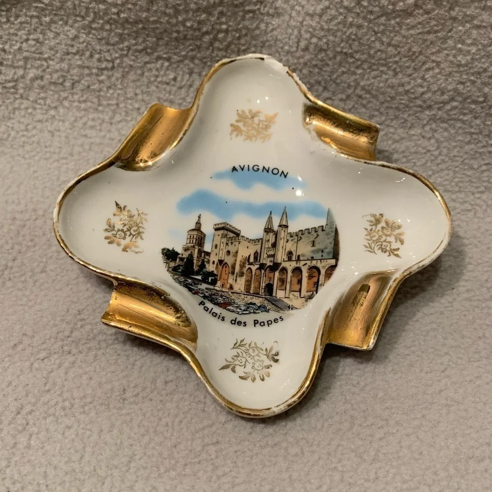 Ashtray: Porcelaines Dart Monaco Monte Carlo - Avignon Palais des Papes